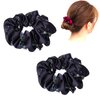 2 Pack Elegant Bling Boho Crystal Beads Hair Ties Hair Ropes String Of Beads Hair Scrunchies Elastics Ponytail Holders Hair Wrist Ties Bands Bracelets Hair Jewelry Hair Accessory for Show Gym Dance Party Gift for Girl Women (Royal Blue)