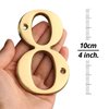 HASWARE House Number Sign 4 inch (10 cm) Polished Brass Finish Stylish Curvy Modern Door Numbers Signage Plaque Street Home Address Numerals(1, Brass)