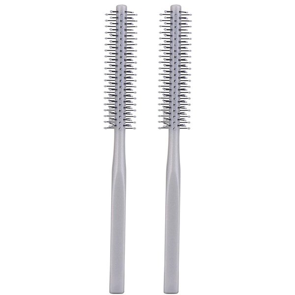 Small Mini Plastic Round Hair Styling Brush with Nylon Bristle for Short Hair Blow Drying, 1 Inch Diameter Barrel