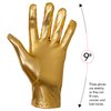 Skeleteen Metallic Gold Costume Gloves - Shiny Gold Princess Evening Stretch Dress Glove Set for Men, Women and Kids