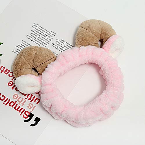 Hofar Sheep Horn Animal Face Wash Headband for Women Headband for Washing Face Cartoon Cute Creative Hair Accessories