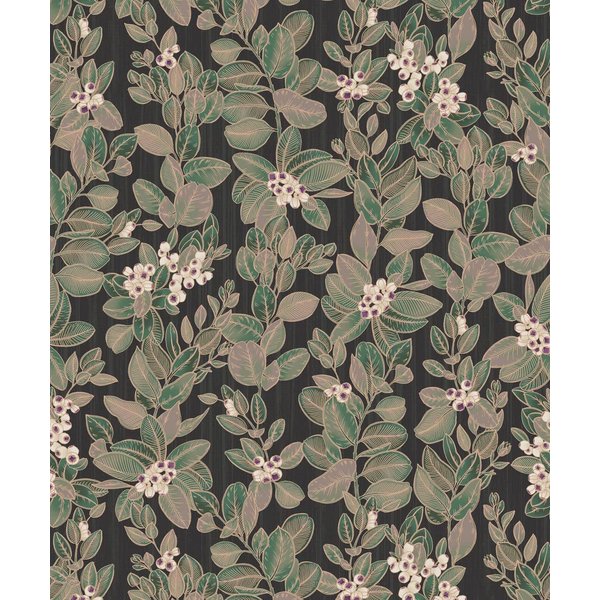 Ismoon Delicate Black And Gold Wallpaper 16.1''X 197''Thicken Green Leaf Peel And Stick Wallpaper Vintage Contact Paper Waterproof Wallpaper Self Adhesive Paper Vinyl Roll For Wall Cabinet Shelf Liner