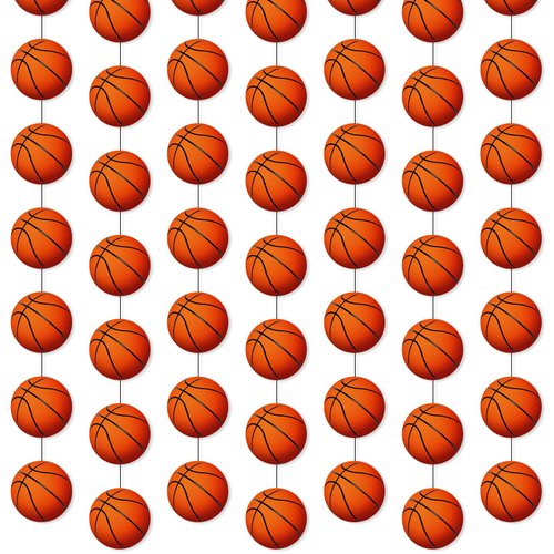 Faccito 8 Pcs Sports Party Banners Sports Theme Party Hanging Decorations Sports Paper Garland for Boys Kids Teens Sports Birthday Party Baby Shower Home Classroom Supplies Decor (Basketball)