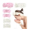 Spa Headband and Wristband Set,Face Wash Spa Headband and Wristband Set, Face Wash Headband Makeup Skincare Headband Wrist Bands Microfiber Wristbands for Women Girls Skin Care-Pink+White