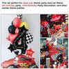 Race Car Birthday Party Balloons,40 Inch Big Mylar Foil Racetrack Number Balloon 4 Black for Boys 4th Birthday Party Decorations,Race Car Theme Party Decorations Supplies 9 Pcs Set