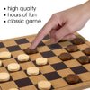 Gamie Wooden Checkers Board Game, Wood Family Board Game for Game Night, Indoor Fun and Parties, Develops Logical Thinking and Strategy, Best Gift Idea for Kids