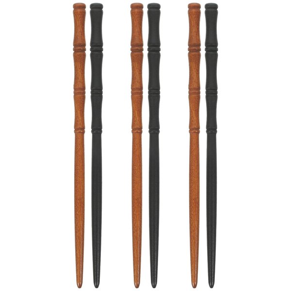 4Pcs Brown and Black Wooden Hair Sticks Hair Chopsticks for Women, Bamboo Shape Hair Pins for Long Hair, Hair Stick Pin for Buns, Decorative Hair Holder for Women Hair Accessories and Care