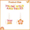 138pcs Young Wild and Three Party Decorations Tableware Set, Wild and Three Party Decorations Young Wild and Three Plate Napkins Tablecloth Banner for Young Wild and Three Party Decorations Girl