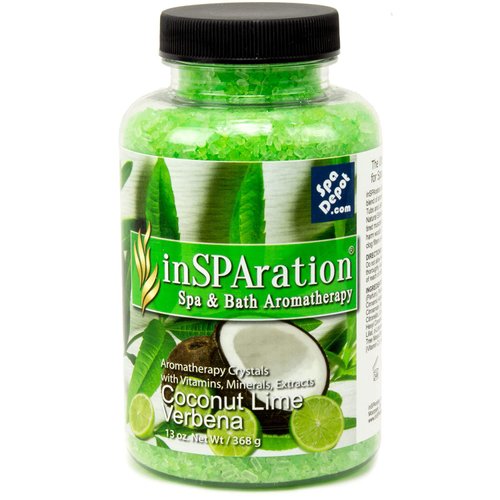 inSPAration Coconut Lime Verbena Aromatherapy Crystals for Spa, Hot Tub & Bath 13 oz.