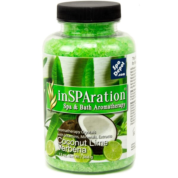 inSPAration Coconut Lime Verbena Aromatherapy Crystals for Spa, Hot Tub & Bath 13 oz.
