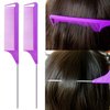 Advent Calendar 2024 Christmas Gift ZVOREL 8Pcs Hair Brushes Set with 4Pcs Topsy Hair Tail Tools 1Pcs Bristle Teasing Hair Brush 1Pcs Edge Control Brush 2Pcs Metal Pin Rat Tail Combs for purple
