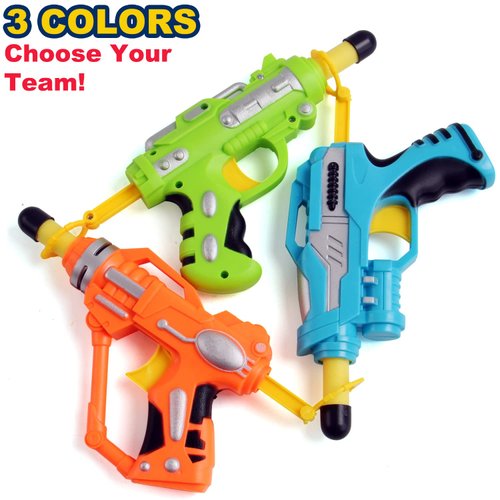6 Pack Mini Foam Dart-Firing Blasters Micro Toy Guns with 36 Darts - Multi Pack Nerf Compatible Bulk Party Favors Supplies for Kids