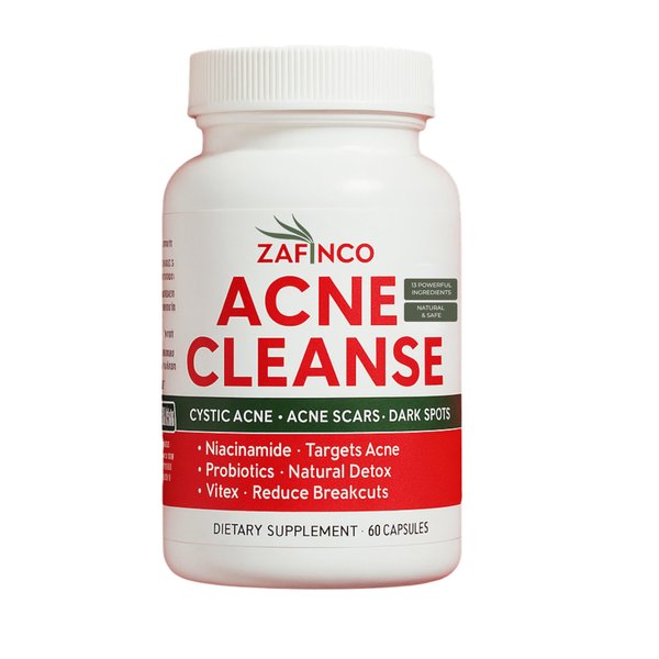 Acne Cleanse Capsules.Powerful Vitex Angus Extract, Niacinamide, Biotin for Teens & Adults. Organic Acne Treatment,Cystic Pimples, Oily Skin to Natural Clear Skin Vitamins Supplement- 60 Count