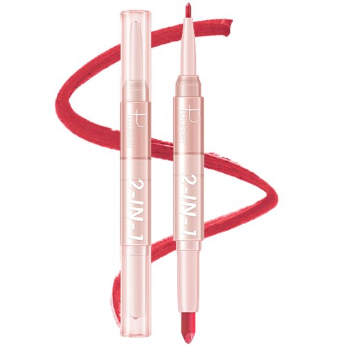 MIELIKKI Lip Liner and Lipstick Makeup Set, 2-in-1 Double Head Lipstick, Highly Pigmented Matte Lip Crayon, Long Lasting, Waterproof, Nonstick Cup, Lip Makeup Gift, 13