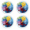 Sesame Street Kids Party Balloons - Set Of 4 Seasame Street Birthday Theme Balloon Decorations Featuring Elmo Big Bird Abby Cadabby Grover And Cookie Monster