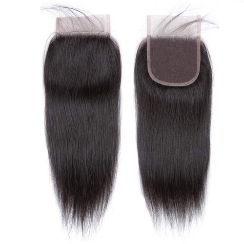 Lace Closure 4x4 HD Lace Closure Straight Lace Closure Human Hair 12 Inch Brazilian Virgin Hair Lace Closure Free Part 100% Human Hair Extensions for Black Women Pre Plucked Natural Color