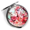 MADDesign Mother of Pearl Pink Makeup Mirror Compact Folding Magnify Apricot Tree Flowers Design