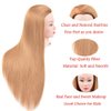 Morris 28 Inch Cosmetology Mannequin Head with Synthetic Hair Styling Head for Hairdresser Training Head Manikin Doll Head Long Hair Mannequin Head for Practice Braiding with Clamp (Blonde)