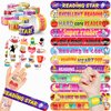 48 Love to Read 24PCS Love to Read Temporary Tattoos Sticker 24PCS Slap Bracelets Perfect for Themed Birthday Party Favors Baby Showers or Classroom Rewards Ideal Decor and Gifts for Girls and Boys