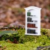 Poen 27 Pcs 1: 12 Scale Miniatures Dollhouse Books and a Wooden Bookcase Dollhouse Decoration Accessories 1: 12 Dollhouse Miniature Furniture 4 Floors Dollhouse Bookshelf for House Bedroom, White