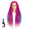 Training Head 26"-28" Mannequin Head Hair Styling Manikin Cosmetology Doll Head Synthetic Fiber Hair Hairdressing Training Model Free Clamp (1711W0320)