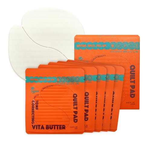 MissDragon Vita Butter Tone Correcting Quilt Toner Pads (5 Pads) – Vegan Korean Skincare Facial Hydrating Vitamin C NiacinamideToner Pads for All Skin Type
