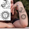 Briyhose Moon Sun Small Temporary Tattoos for Women, Realistic Cute Star Space Planet Fake Tattoo Adult Girl Hand Neck, Cool Tiny 3D Geometry Fun Temp Tatoo Sticker Wrist Body Art Makeup, 28-Sheet
