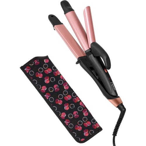 2 in 1 Travel Curling Flat Iron Dual Voltage Mini Hair Straightener and Curler (Rose Gold)