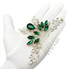 PRETTYLIFE Bridal Crystal Hair Comb Rhinestone Hair Piece Prom Party Festival Wedding Hair Accessories for Women and Girls (Green)