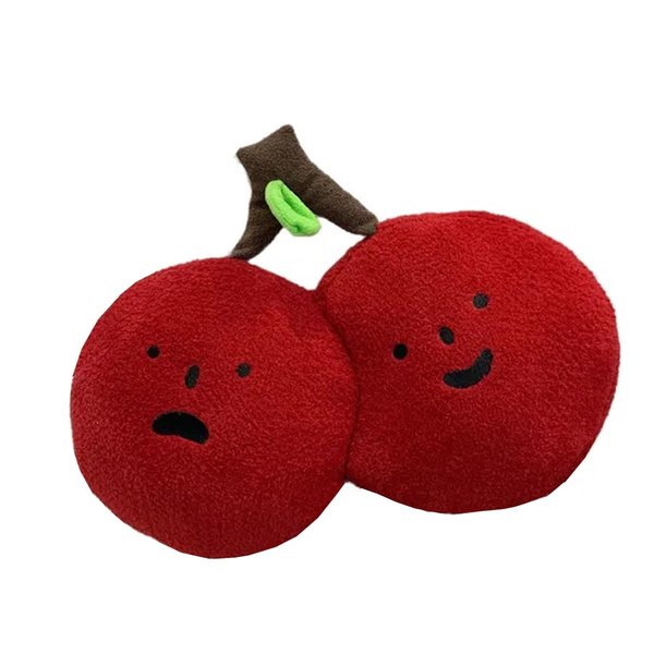 Yoholto Cherries Plush Pillow - 13.7 * 11 Inch Fruit Stuffed Animal- Food Plush Pillow - Christmas Birthday Gift