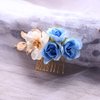 Yean Bridal Hair Comb Wedding Headpiece Flower Gold Leaf Hair Accessories for Brides and Bridesmaids