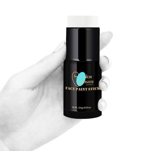 ColorMaster Clown White Face Body Paint Stick (0.75oz) | Face Paint, Body Paint, White Eye Black Sticks for Sports & Foundation Cream Makeup, Face Painting Kit for Halloween SFX Cosplay Costume Party