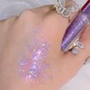 KWOLYKIM Liquid Glitter Eyeshadow, Long Lasting, Quick Drying, Easy to Apply, Loose Bling Glitter Diamond Pigmented Glue for Eye Crystals Makeup (Sparkling Purple Sequins)