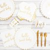 Sparkle and Bash 48 Pack of Hello Sweet Baby Paper Plates for Baby Shower (9 Inches)