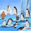 Toymany 12PCS Realistic Penguin Figurines, Plastic Polar Antarctic Animal Figures Set with Penguin Cub, Easter Eggs Cake Toppers Christmas Birthday Gift for Kids Toddlers