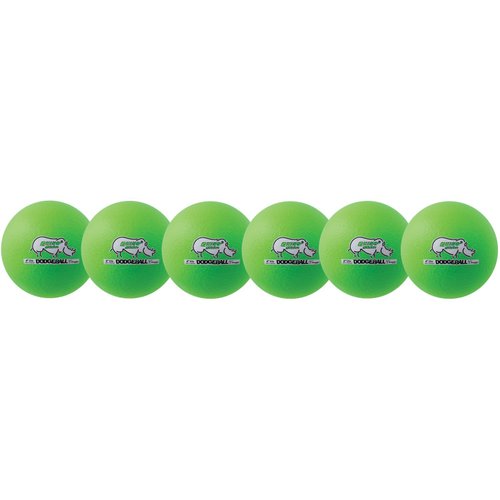 Champion Sports Rhino Skin Dodgeball (Set of 6, Neon Green, 6")