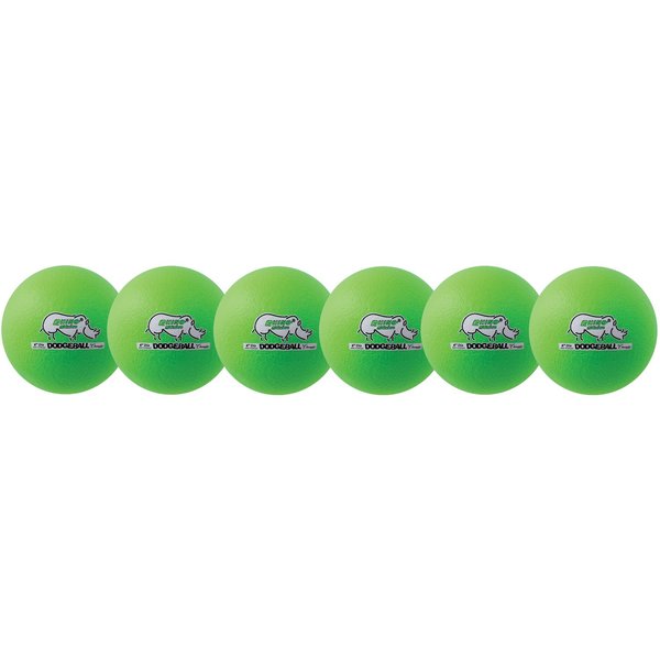 Champion Sports Rhino Skin Dodgeball (Set of 6, Neon Green, 6")