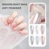 Mirror Effect Chrome Nail Powder,White Pearl Iridescent Aurora Magic Pearlescent Nail Jewelry Glitter Powder Holographic Pigment Pearl Glitter Dust,DIY Nail Art Decorations,3g