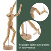 US Art Supply® Wood Artist Drawing Manikin Articulated Mannequin with Base and Flexible Body - Perfect for Drawing The Human Figure (5" Male)