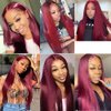 20 Inch 99J Burgundy Lace Front Wigs Human Hair 13x4 Straight Lace Front Wigs Human Hair Pre Plucked Wine Red Colored Straight Wigs Human Hair Full Lace Human Hair Wigs for Black Women Glueless Wigs