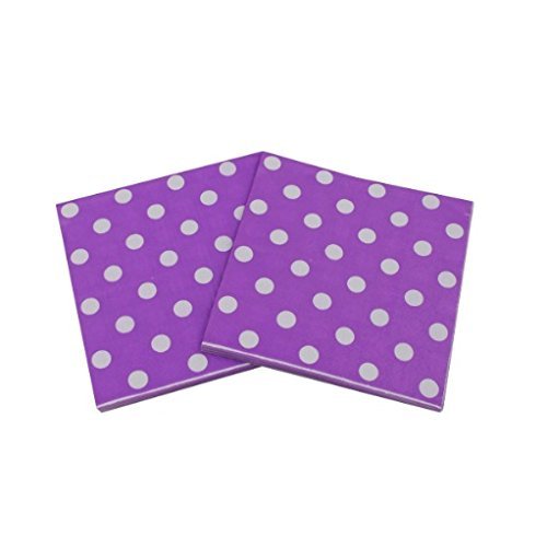 Amscan Decorative Plum Watercolor Dot Party Beverage Paper Napkins (16 Pack), 5 x 5, Red/Purple