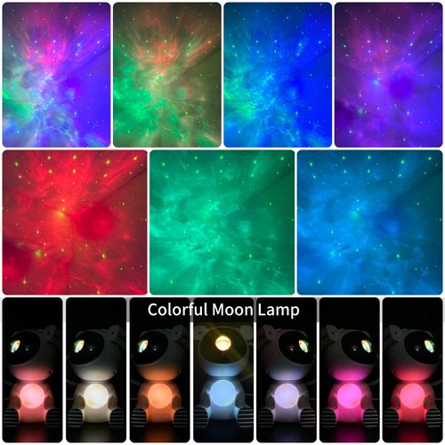 Cayclay Astronaut Galaxy Projector, Star Projector with Timer and Remote, Galaxy Projector with Moon Lamp, LED Nebula Night Light for Kids, Adults, Room Decor, Gift