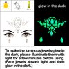 6 Sheets Face Jewels Gems Self-adhesive Rhinestone, 30g Chunky Body Eye Hair Glitter, Rave Festival Outfits Clothes Iridescent Crystals Stickers Rainbow Body Makeup Tattoo Kit(3 luminous)