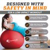 SmarterLife Workout Exercise Ball for Fitness, Yoga, Balance, Stability, or Birthing, Great as Yoga Ball Chair for Office or Exercise Gym Equipment for Home, Non-Slip Design (45 cm, Red)