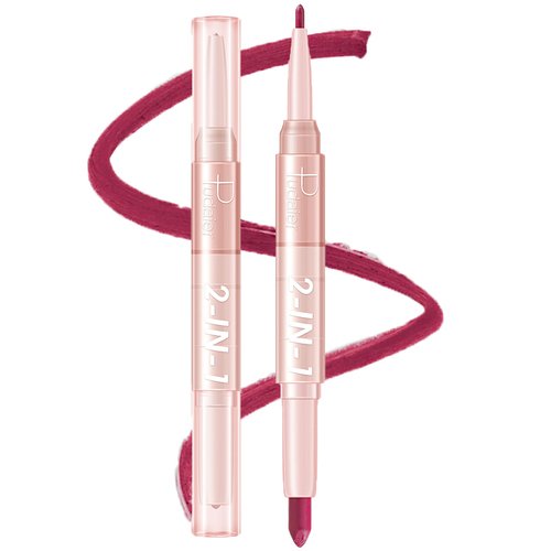 MIELIKKI Lip Liner and Lipstick Makeup Set, 2-in-1 Double Head Lipstick, Highly Pigmented Matte Lip Crayon, Long Lasting, Waterproof, Nonstick Cup, Lip Makeup Gift, 16