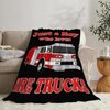 Fire Truck Blanket Soft Cozy Fire Engines Throw Blanket Gift for Boys Super Plush Warm Just a Boy Who Loves Fire Trucks Stuff Lightweight Fleece Flannel Gift Blankets for Kids Adults 50"X40"
