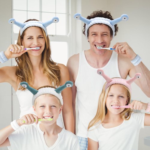 Canitor Snail Spa Headband Wrist Bands - Cute Animal Hair Accessories for Face Wash, Makeup Removal, and Skincare - Fun Gifts for Women and Girls