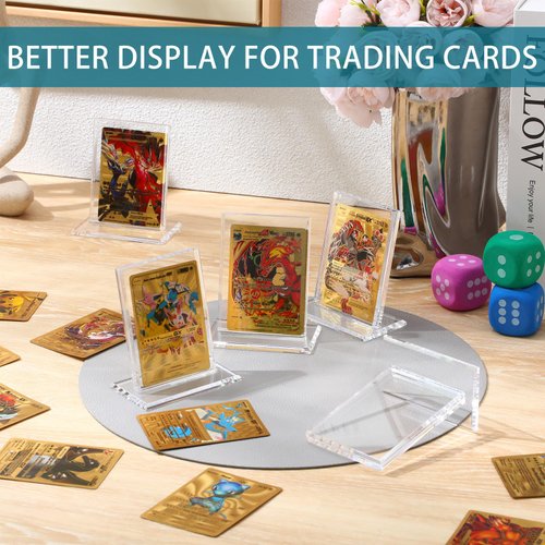 Mudder 6 Pack Acrylic Baseball Card Frame Display Stand Trading Card Display Clear Trading Card Holder for Standard Cards, Sports Cards, Trading Card, Sports Card