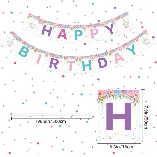 Unicorn Birthday Decorations- Unicorn Happy Birthday Banner Unicorn Bunting Banner Unicorn Theme Birthday Party Decorations Party Favors for Girls Birthday Sign Birthday Backdrop Decor Girls Birthday Party Supplies
