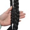 34 Inch Black Long Braided Ponytail Extension with Hair Tie Straight Wrap Around Hair Extensions DIY Pre Stretched Natural Soft Synthetic Hair Piece for Women (MW-1#)